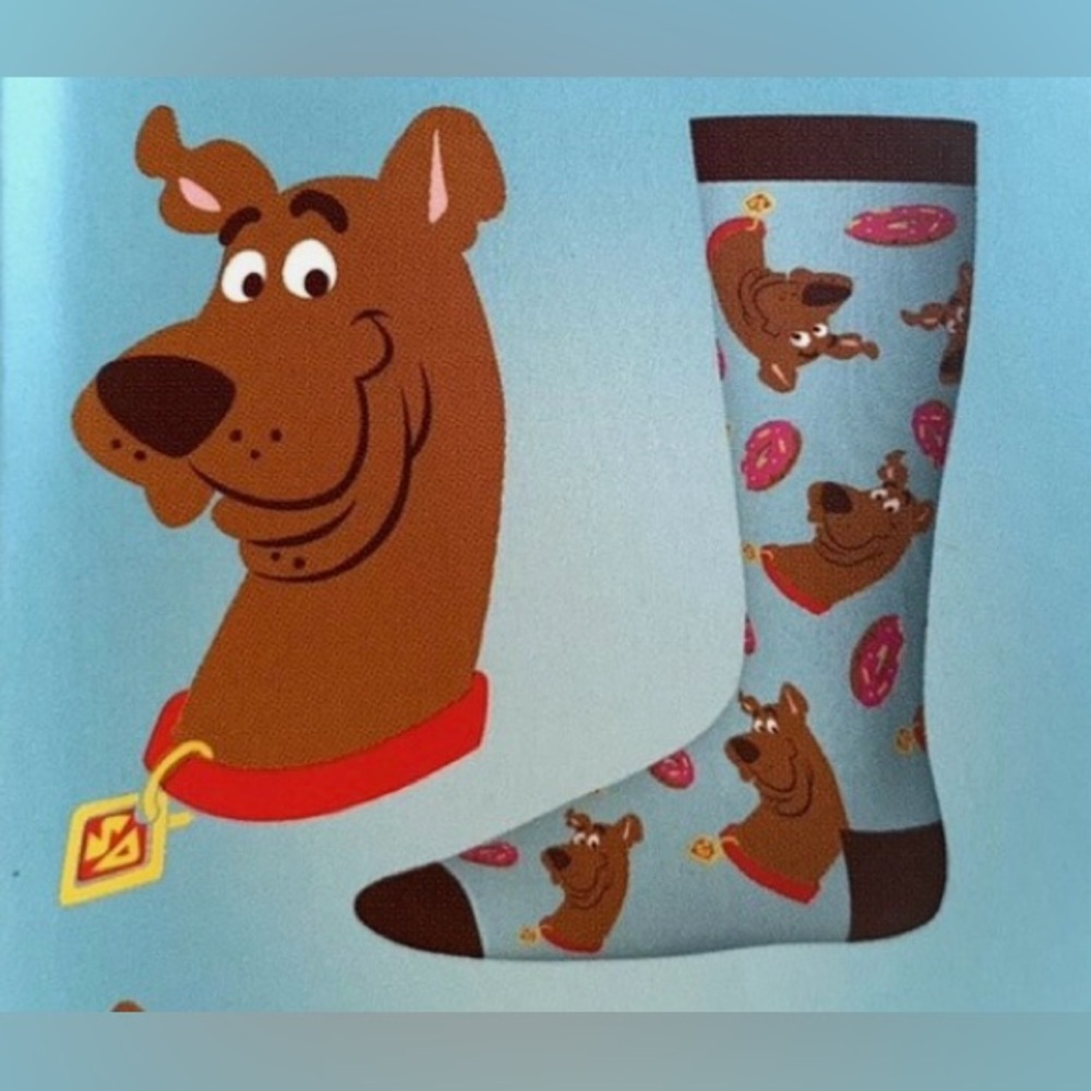 NEW Scooby-Doo Scooby Snacks Socks Men Combed Cotton Crew Length 9-12 NWOT Rare